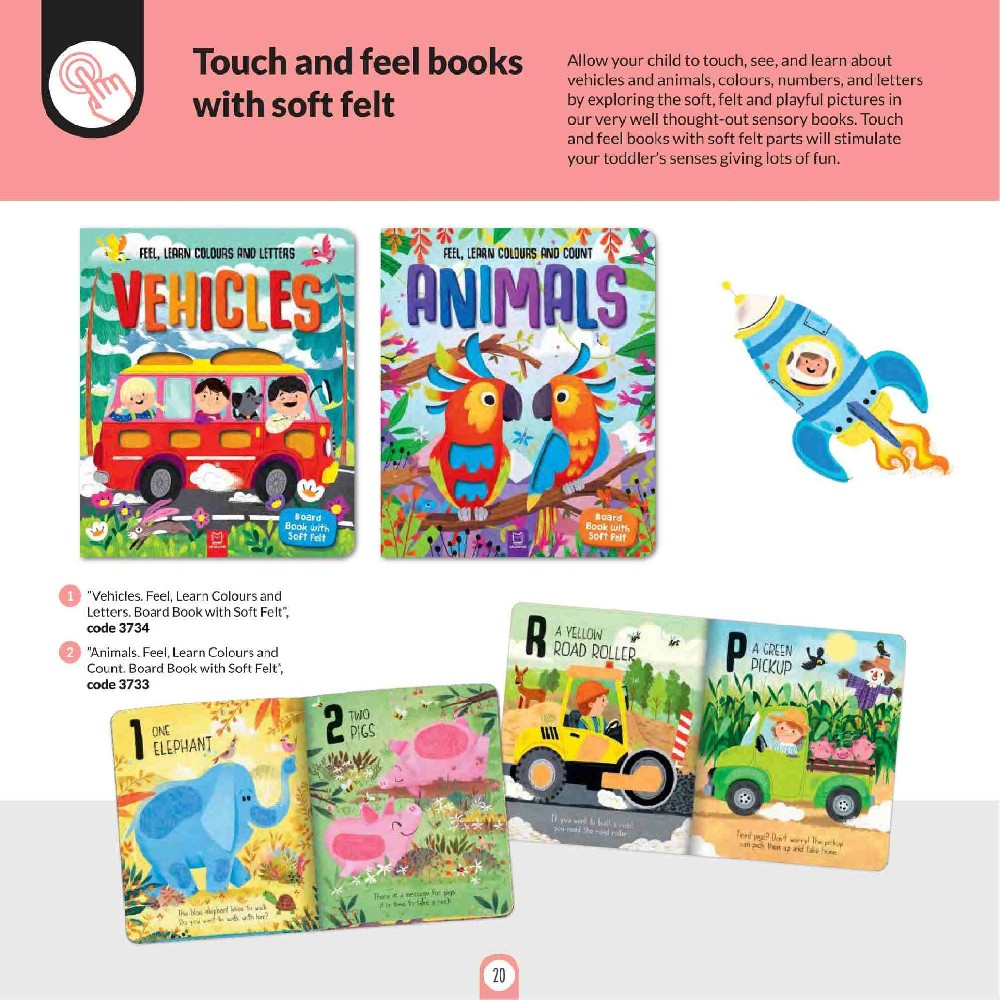Touch and feel bookswith soft felt