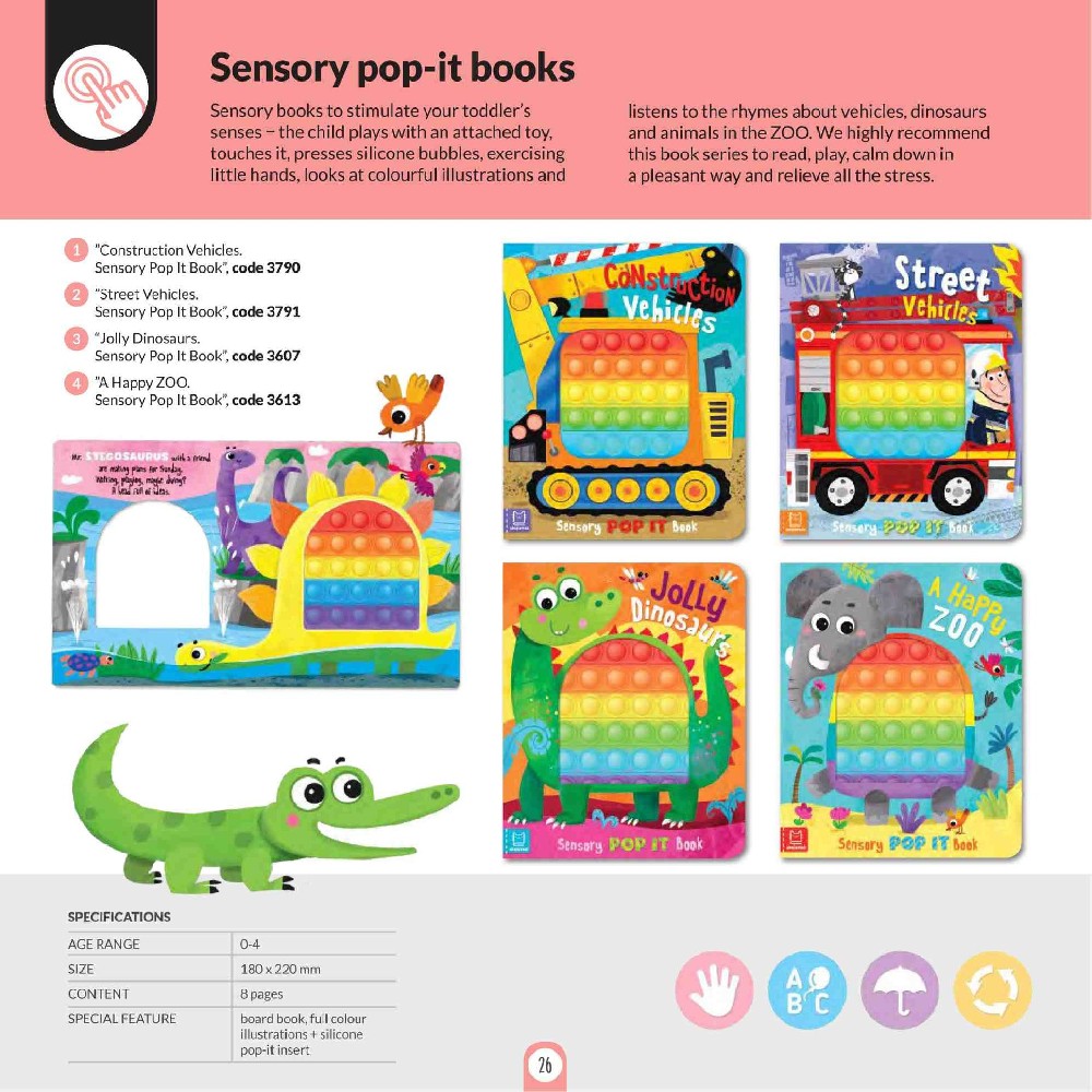 Sensory pop-it books